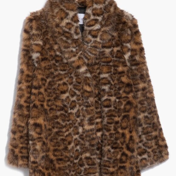 Rebecca Minkoff Vegan Fur Shawl Collar Coat - Picture 6 of 6